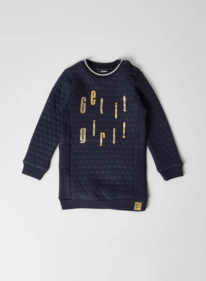 Getit Girl Print Long Sleeve Sweatshirt Navy