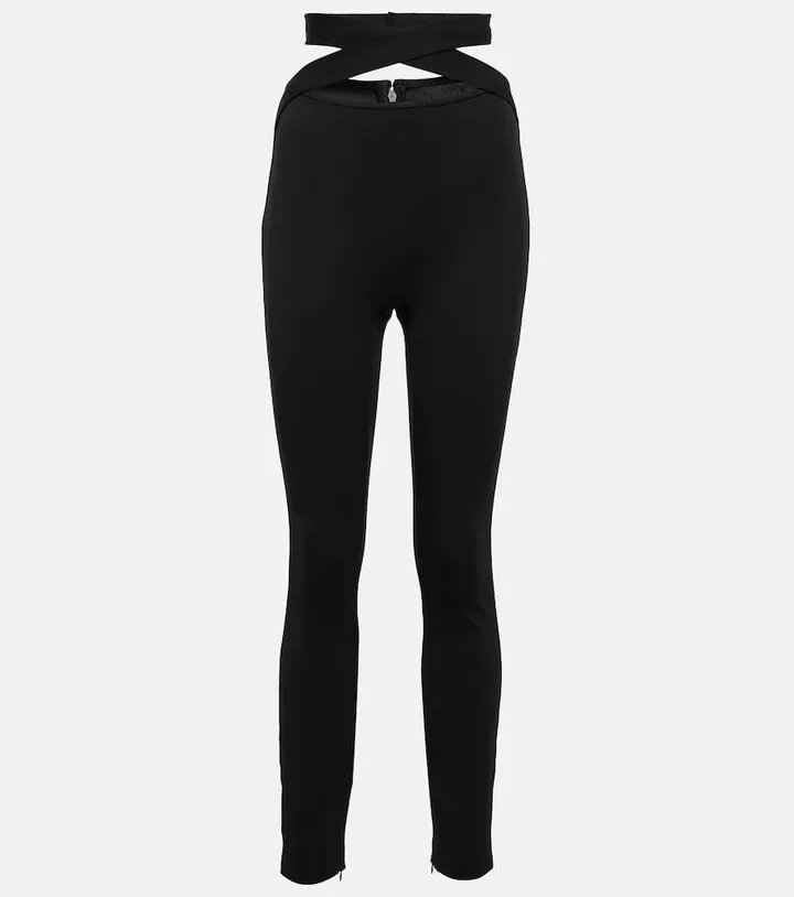 High-rise cutout skinny pants
