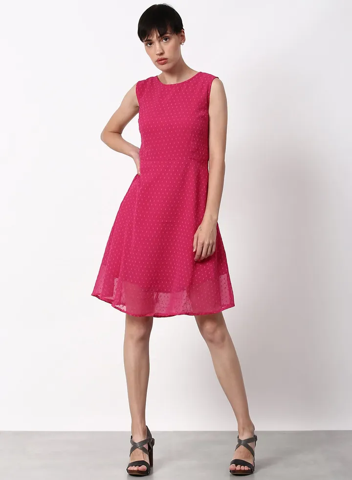 Regular Fit Casual Dress Pink