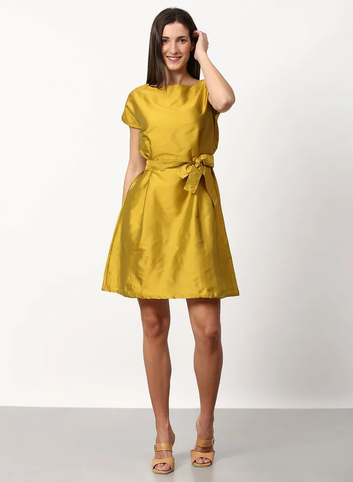 Regular Fit Casual Dress Mustard