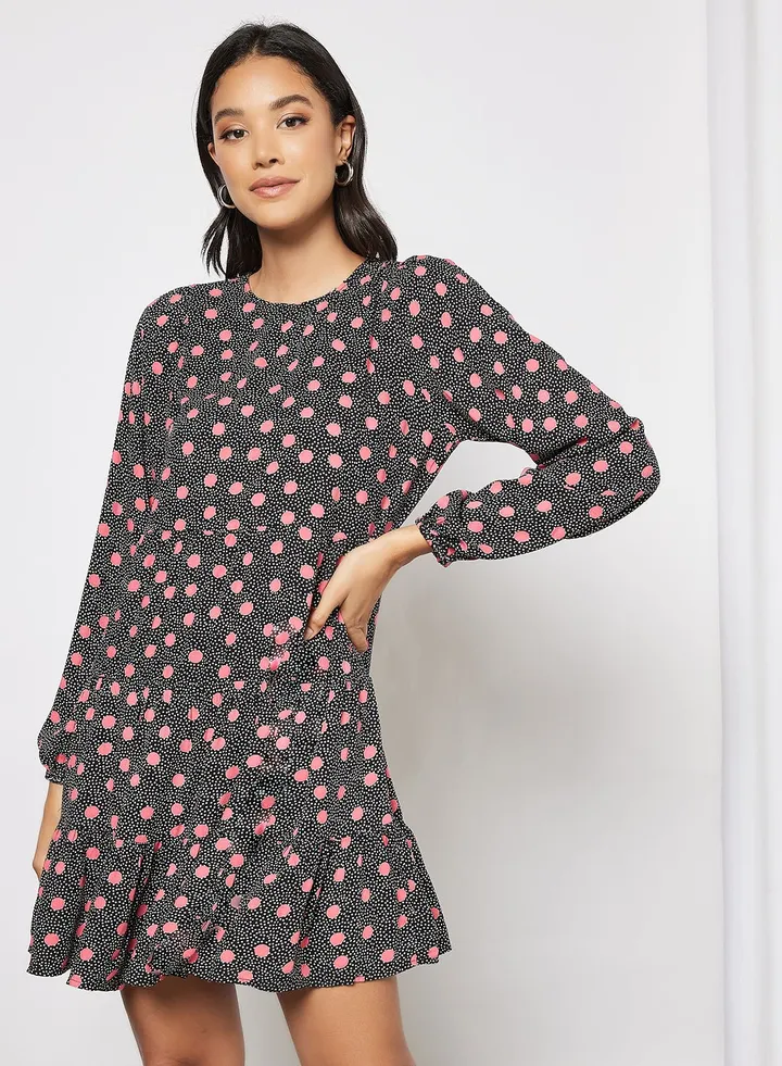 Long Sleeve Printed Dress