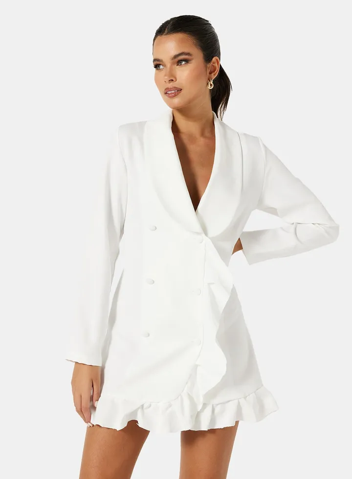 Frill Detailed Blazer Dress
