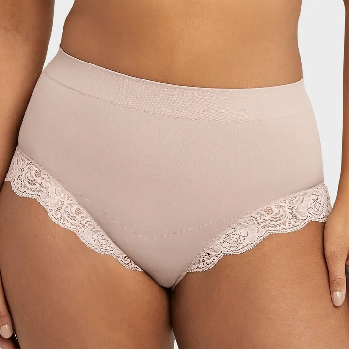 Maidenform Self Expressions Women's Feel Good Fashion Briefs with Lace - Sandshell M