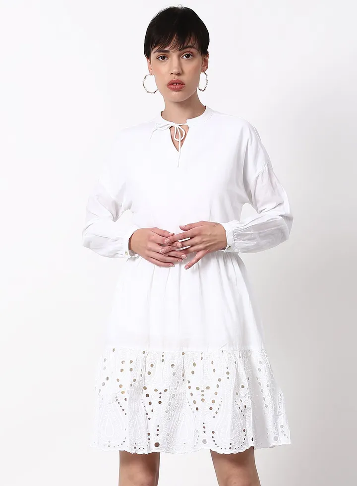 Regular Fit Casual Dress White