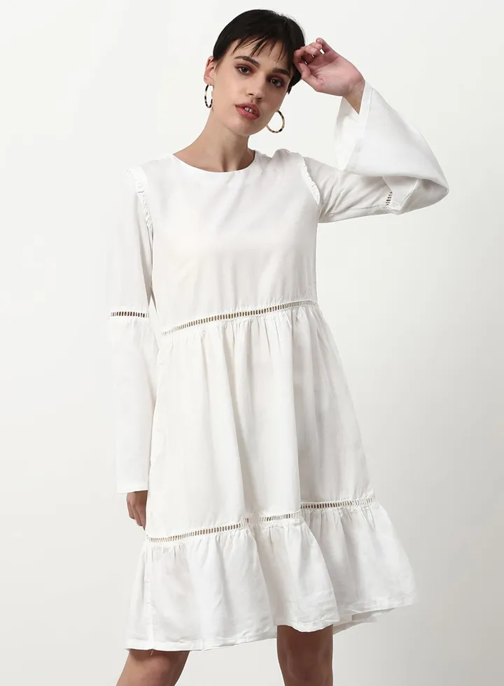Loose Fit Casual Dress White