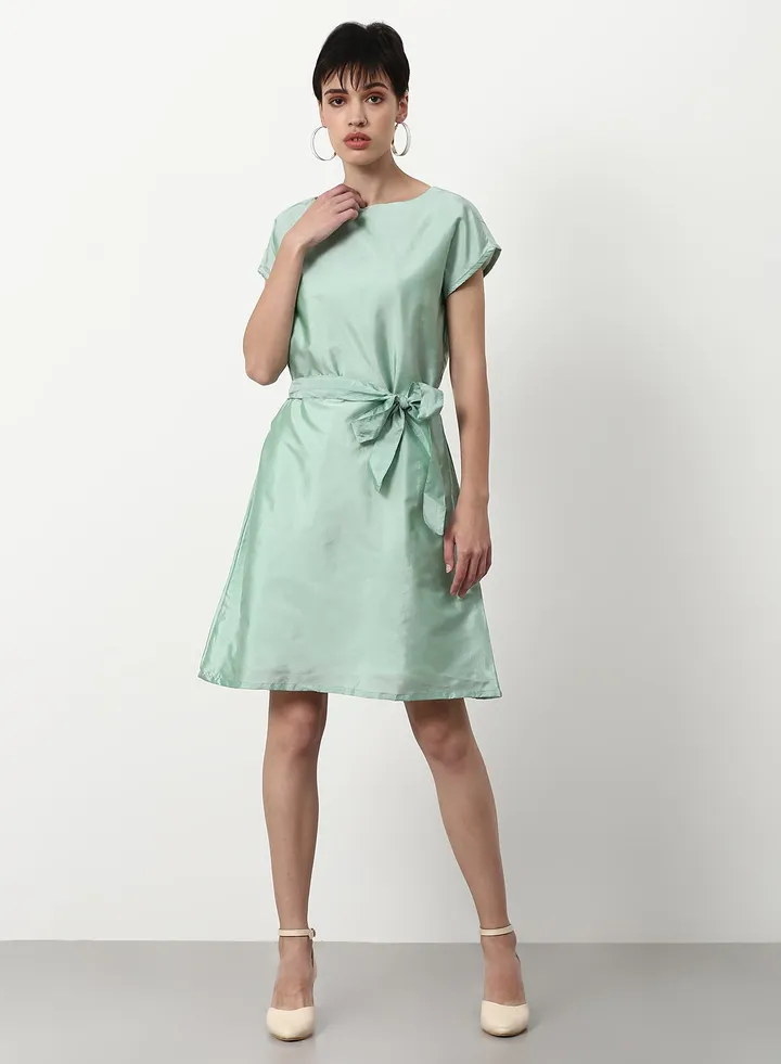 Regular Fit Casual Dress Light Green