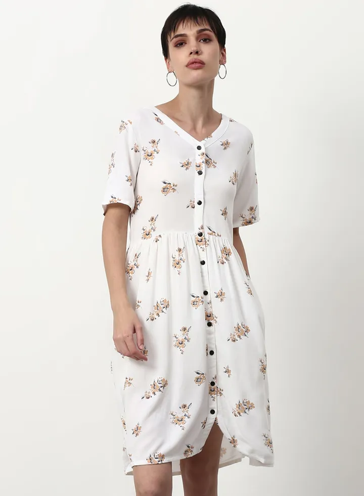 Regular Fit Casual Dress White