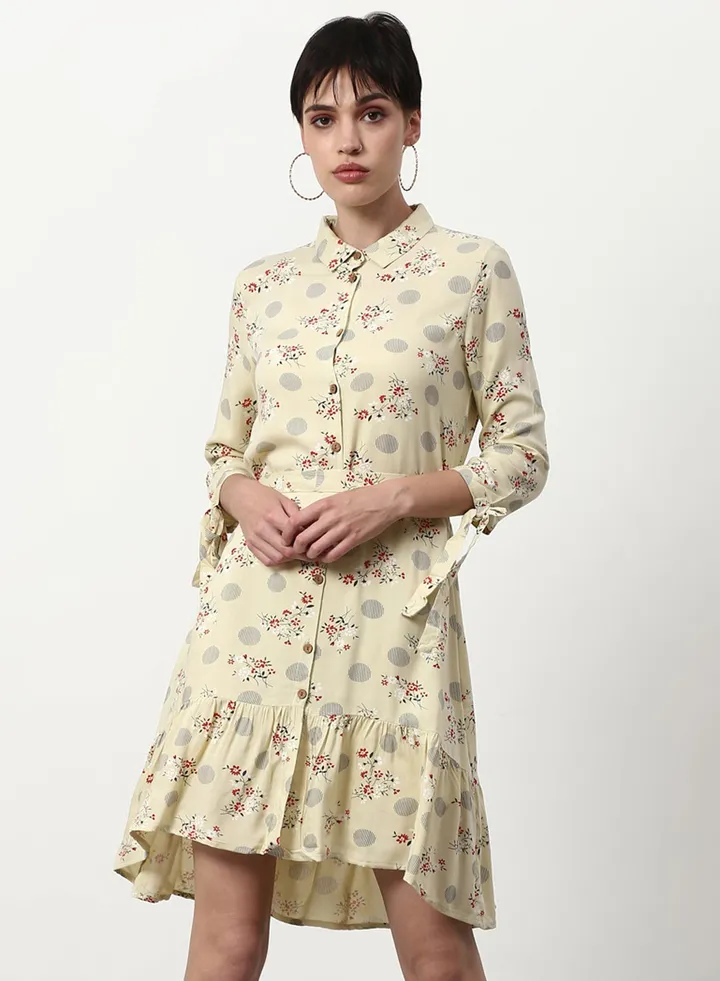 Regular Fit Casual Dress Yellow