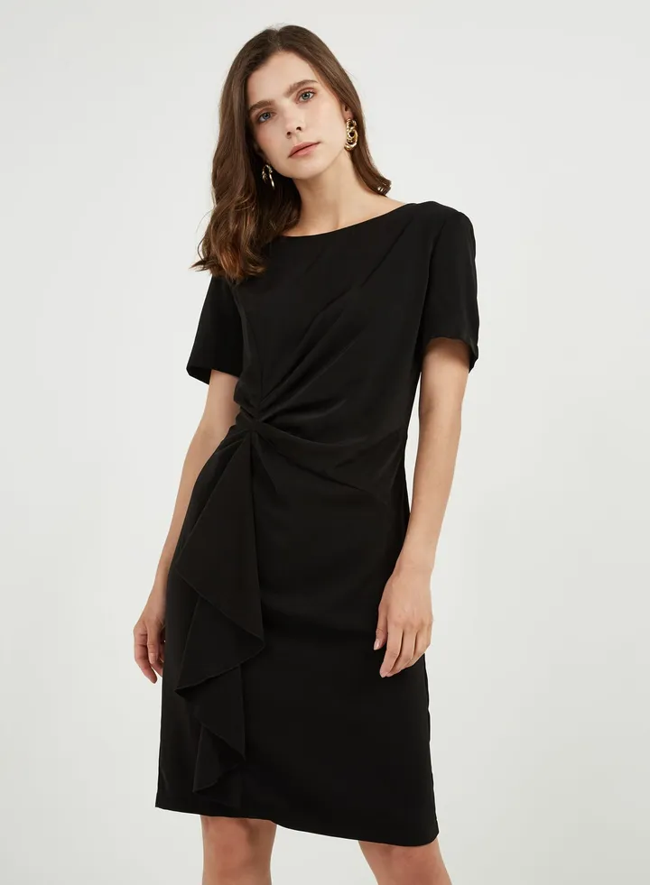 Solid Short Dress Black