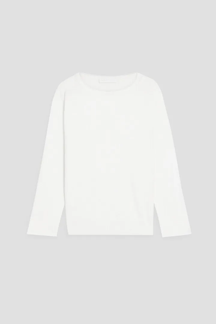 Metallic-trimmed cashmere sweater