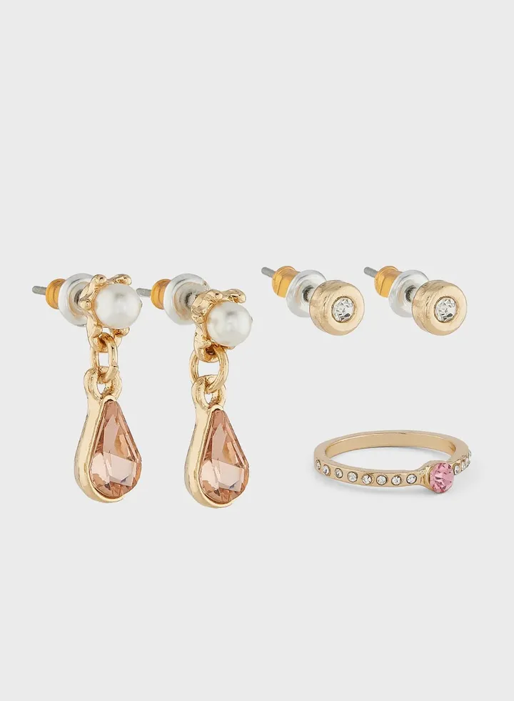 3 Pack Earring & Ring Set