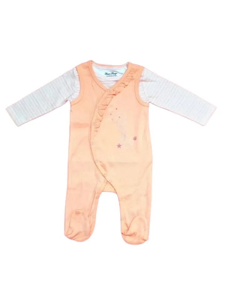 Sheer Hugs Romper + Top for Girls, Orange, 62