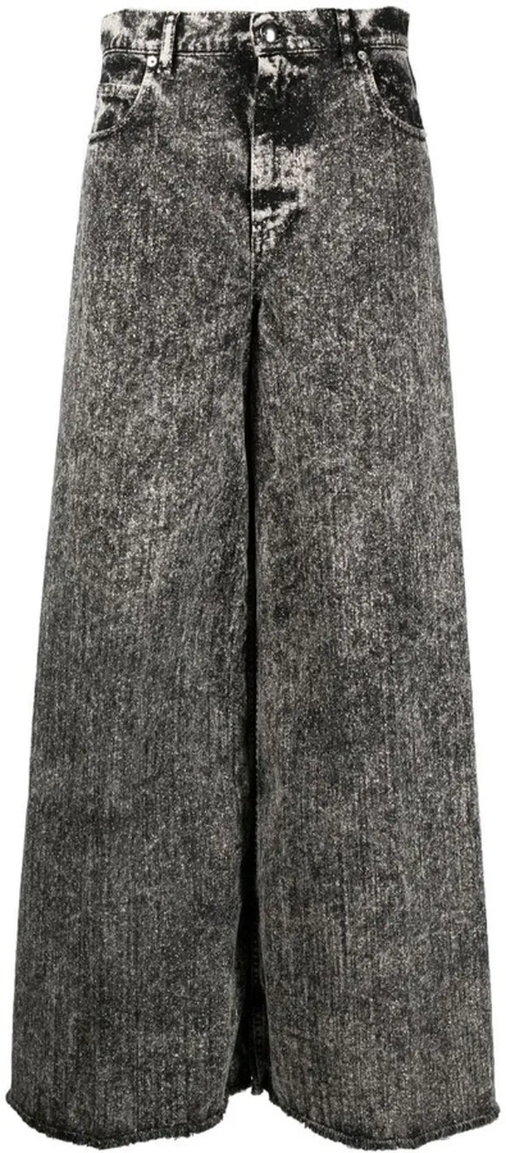 Acid-Wash Wide Leg Jeans
