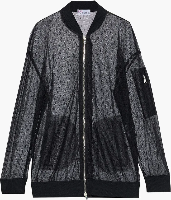 Point d'esprit bomber jacket