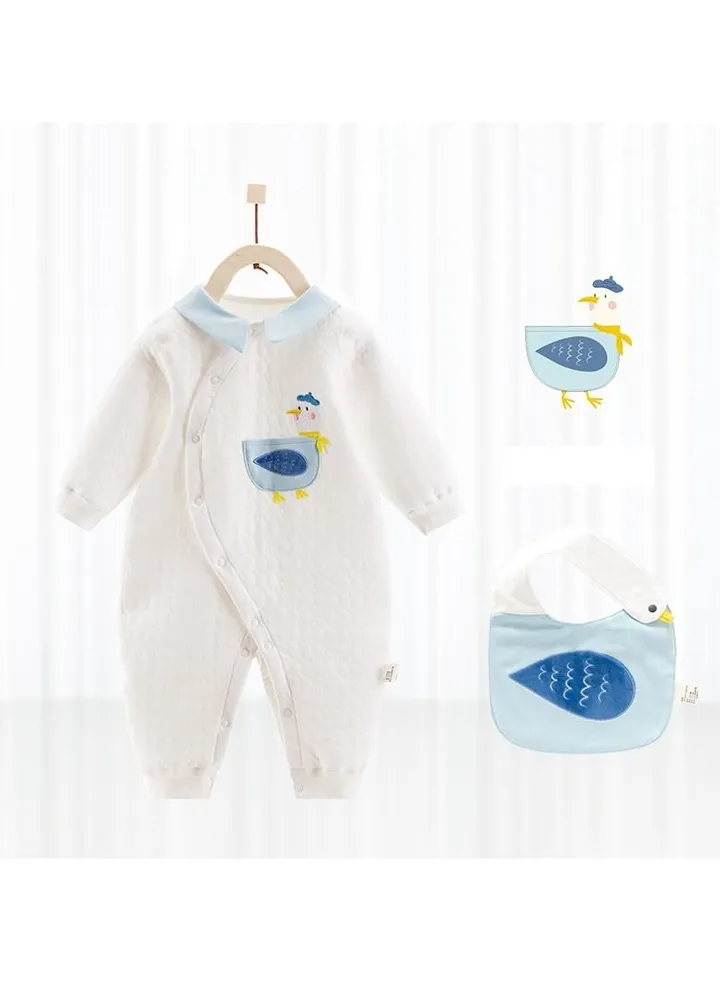 Baby Cotton Long-sleeved Jumpsuit With Bib