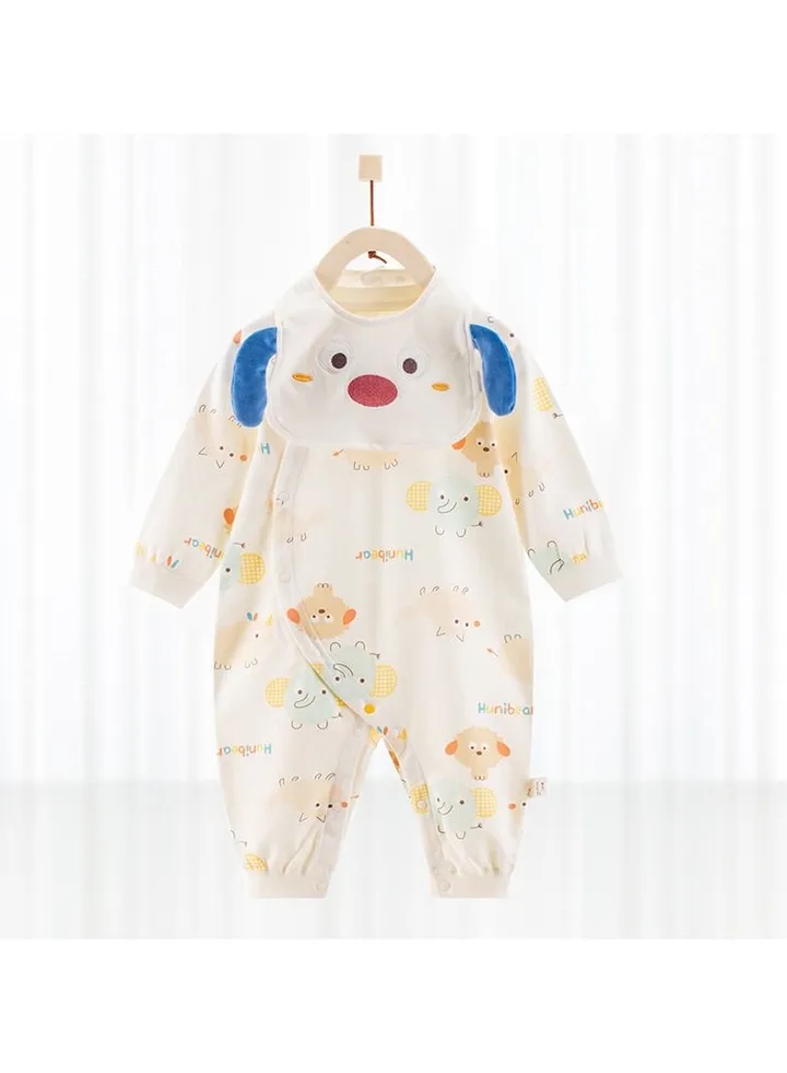 Baby Cotton Cute Long Sleeve Cartoon Jumpsuit With Bib