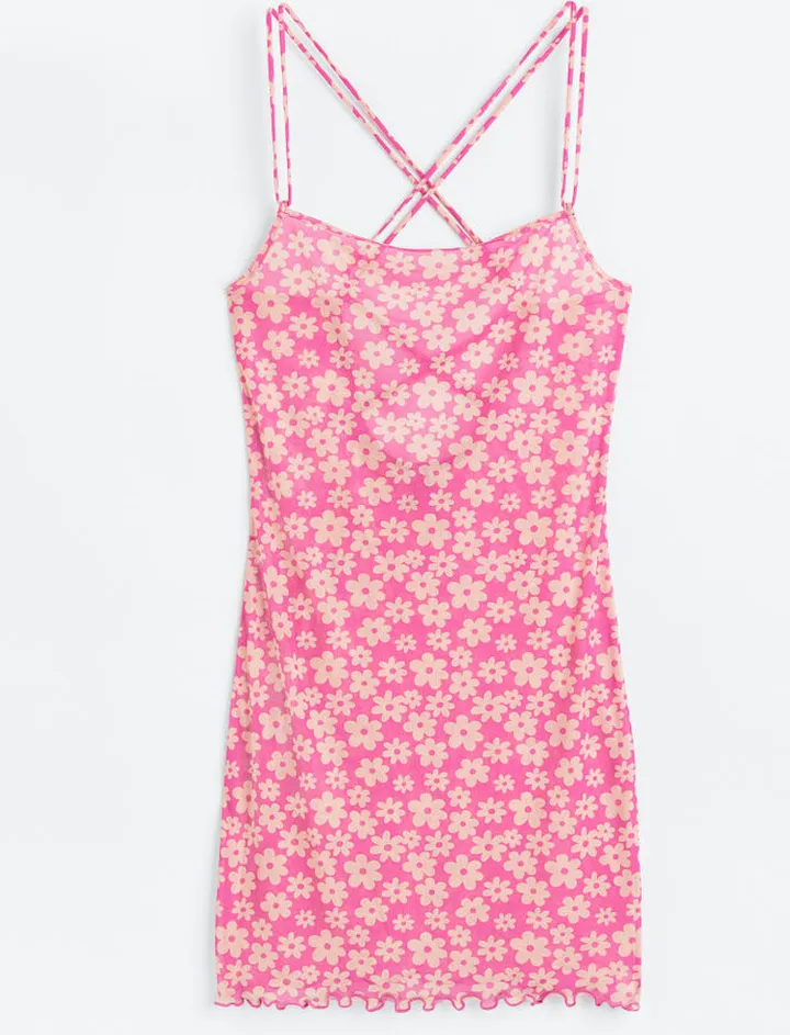 Open-backed Mesh Dress