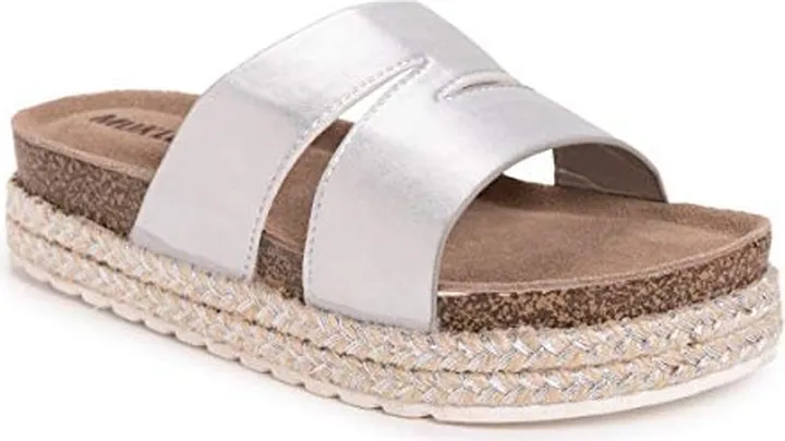 MUK LUKS Beach Blanket Sandal Pewter 6 M