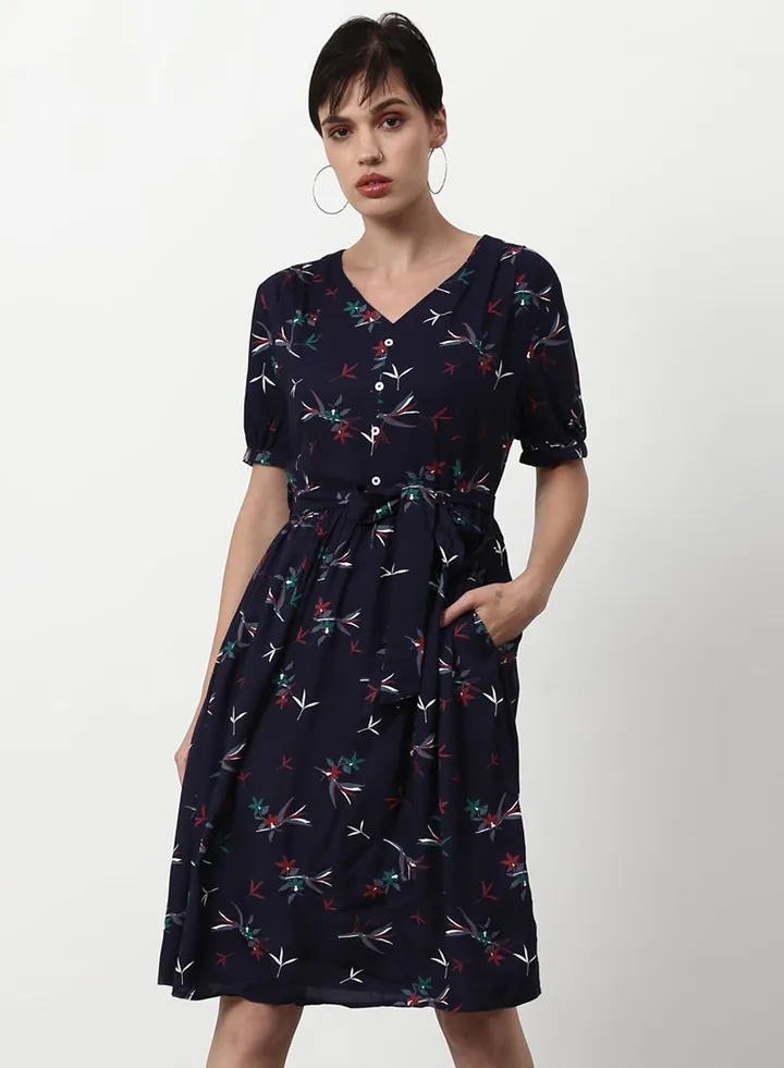 Loose Fit Casual Dress Navy