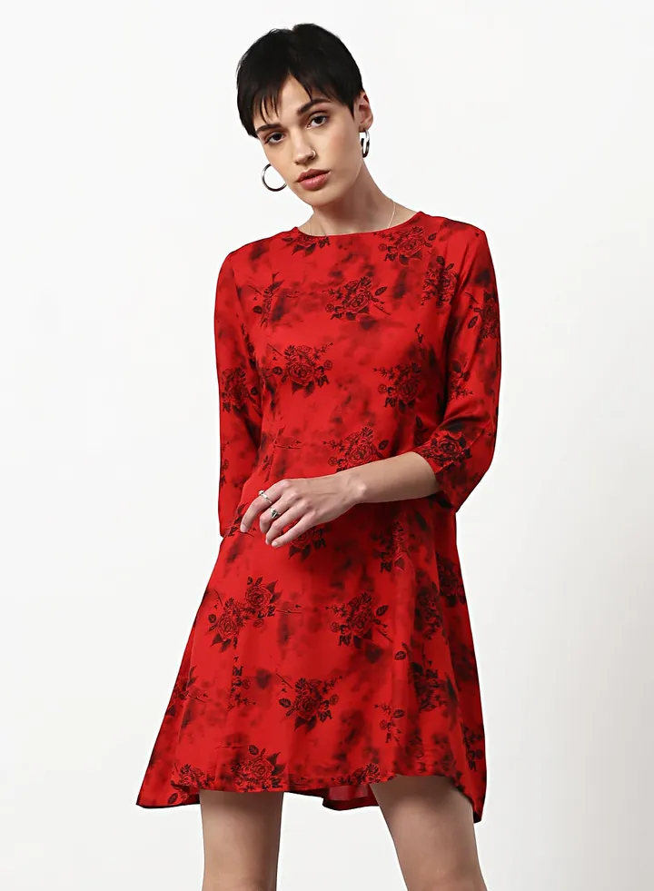 Regular Fit Casual Dress Red