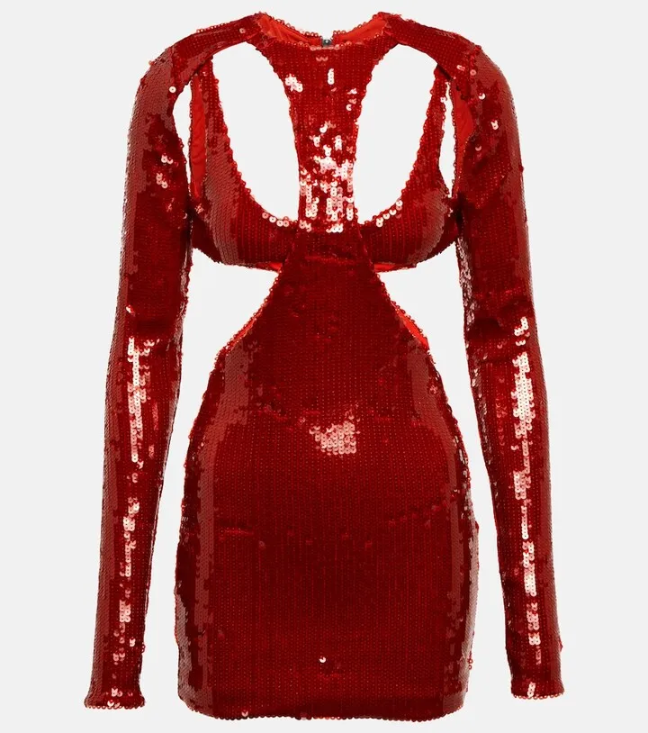 Sequined cutout minidress