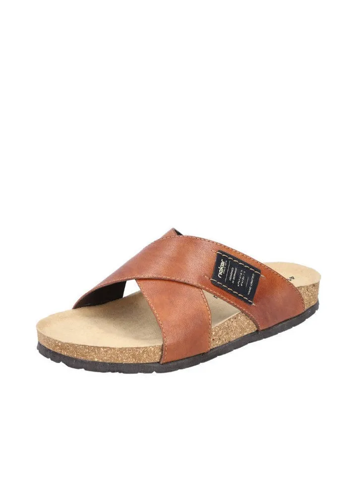 Rieker Mens Casual Sandals 22152-22 Namur Brown 116-1092