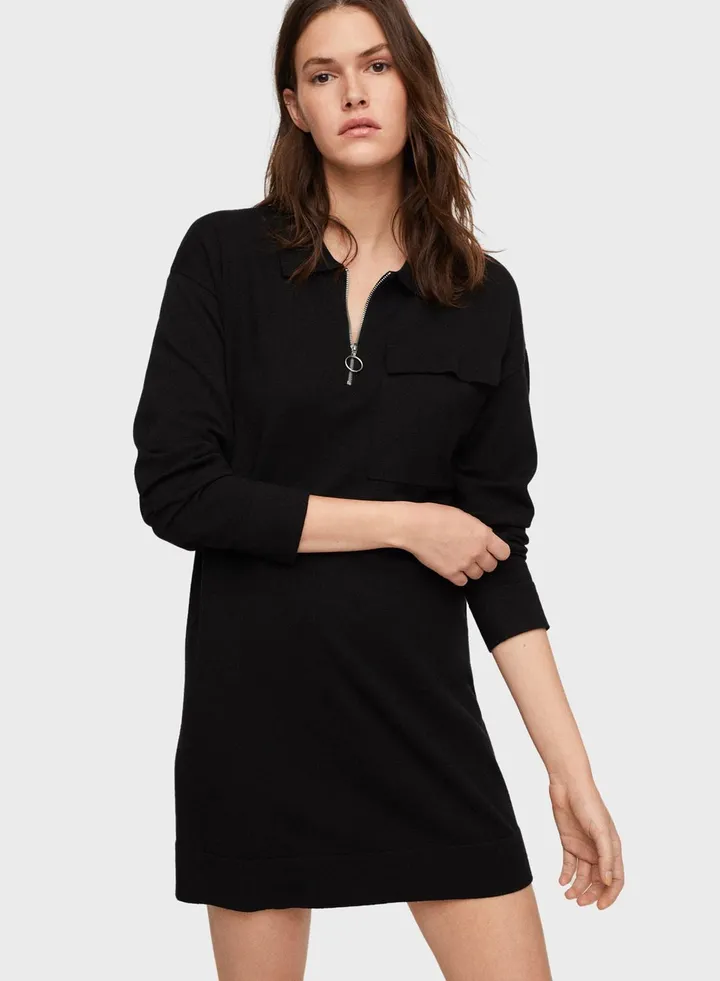 Crew Neck Knitted Dress