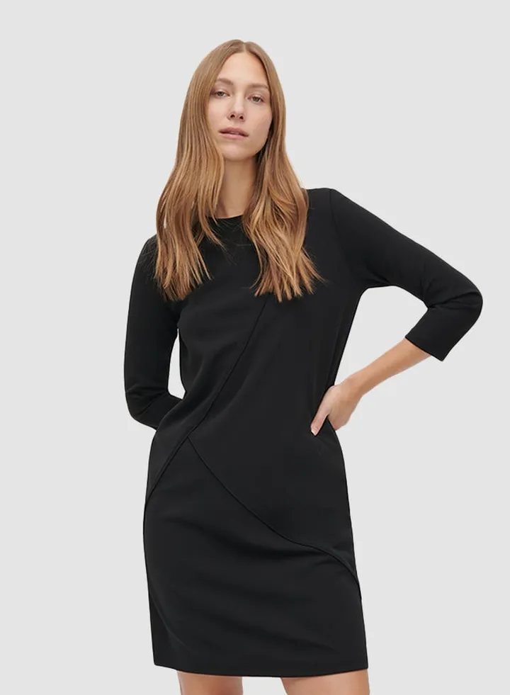 Round Neck Mini Dress Black