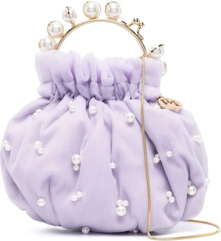 Embroidered Tulle Mini Bag