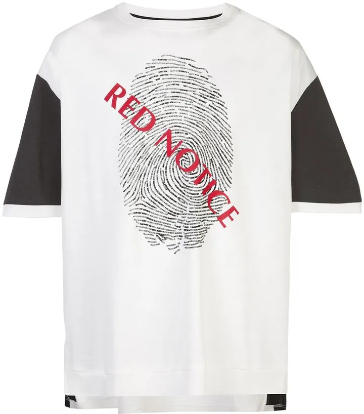 short sleeve Red Notice print T-shirt