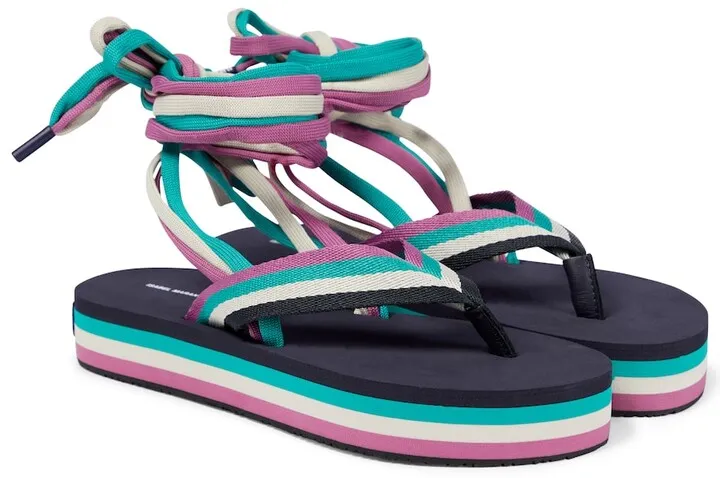 Tuoni striped thong sandals