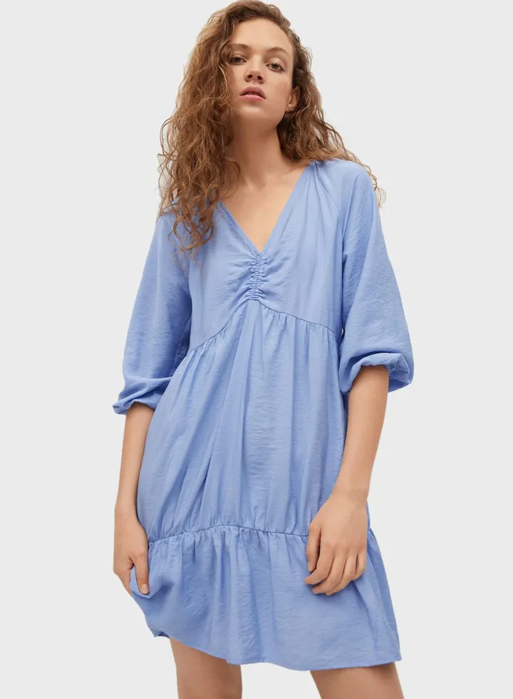 Ruched Tiered Dress