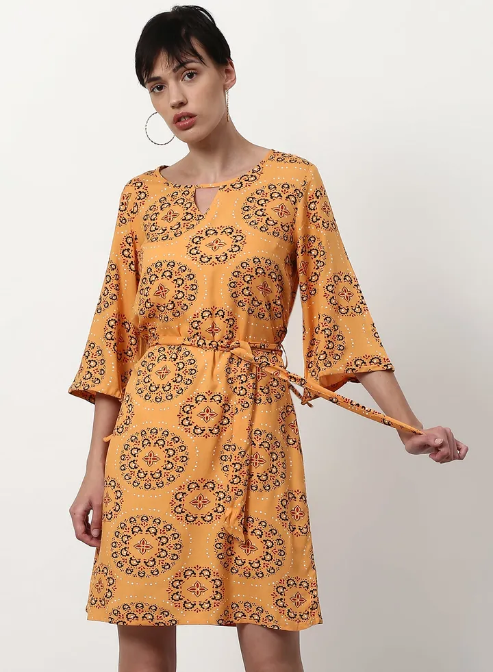 Regular Fit Casual Dress Yellow