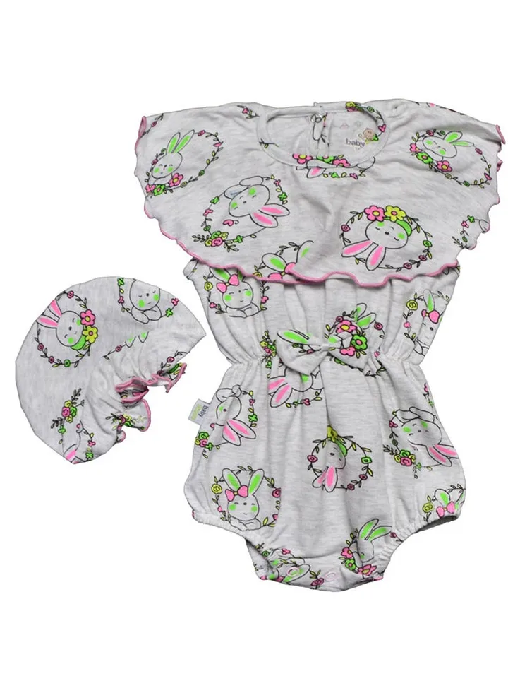 Baby Playsuit with neckline frills