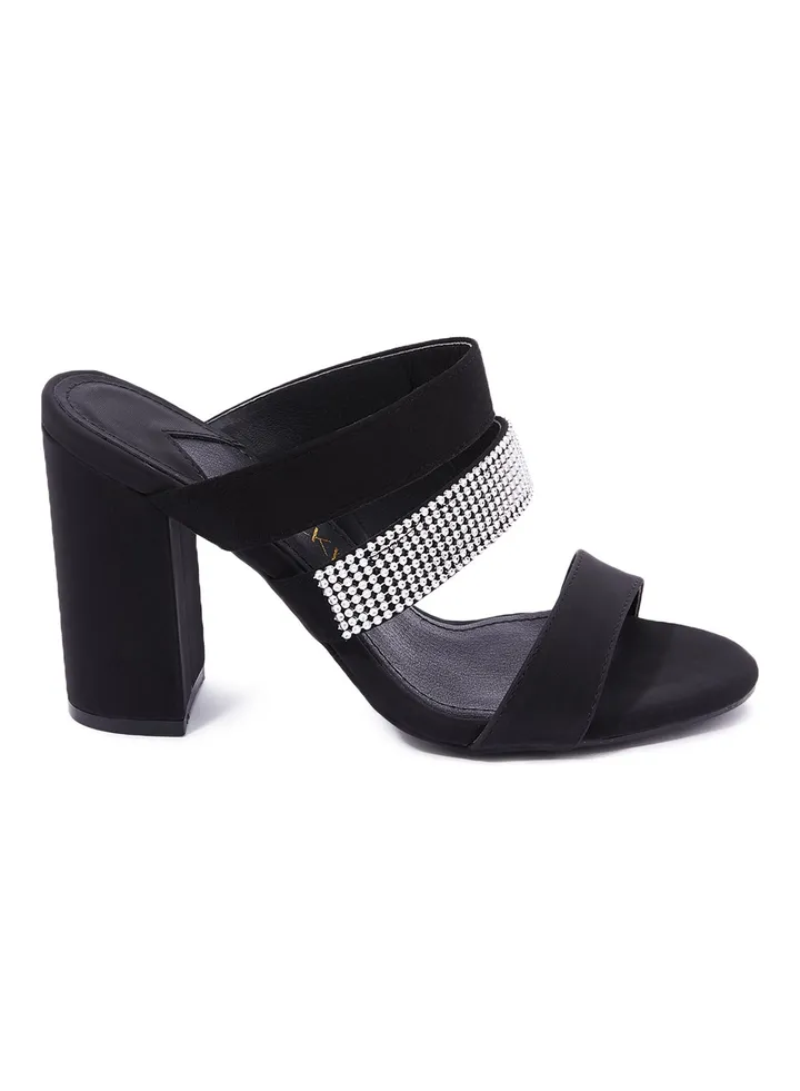 Women's Studded Strappy Black