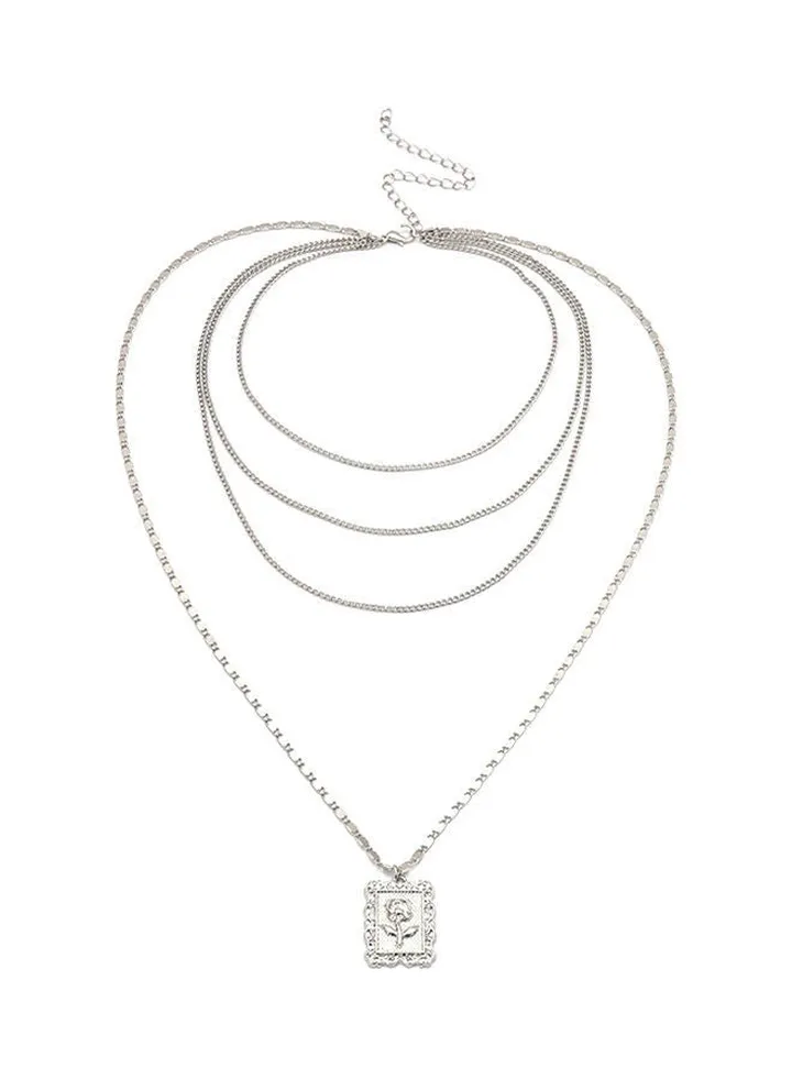 Rose Flower Pendant Choker Necklace