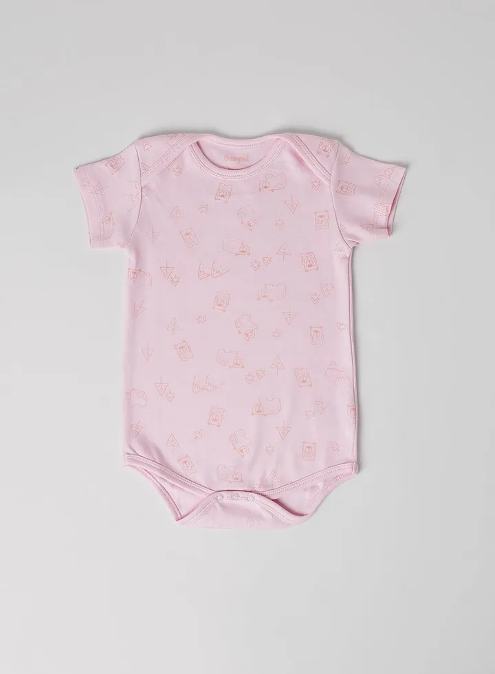Baby All-Over Printed Onesie Pink