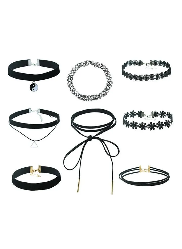 Set of 8 Lobster Clasp Closure Chokers Necklace