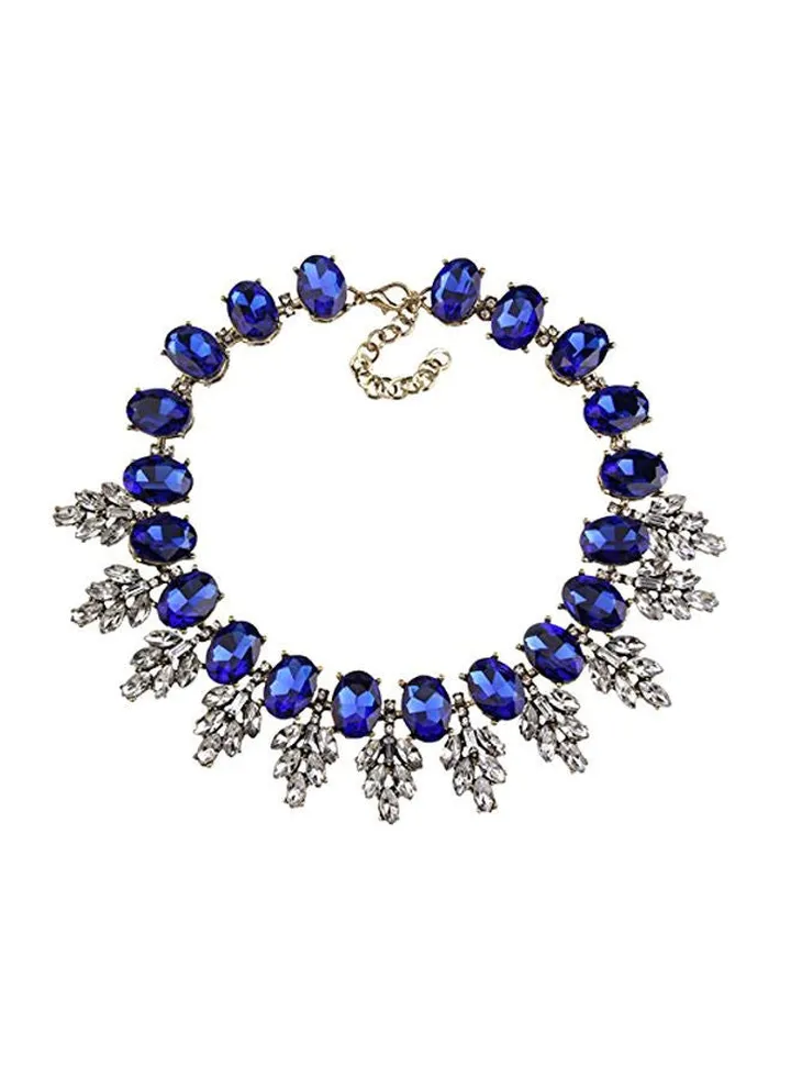 Alloy Rhinestone Studded Choker Necklace