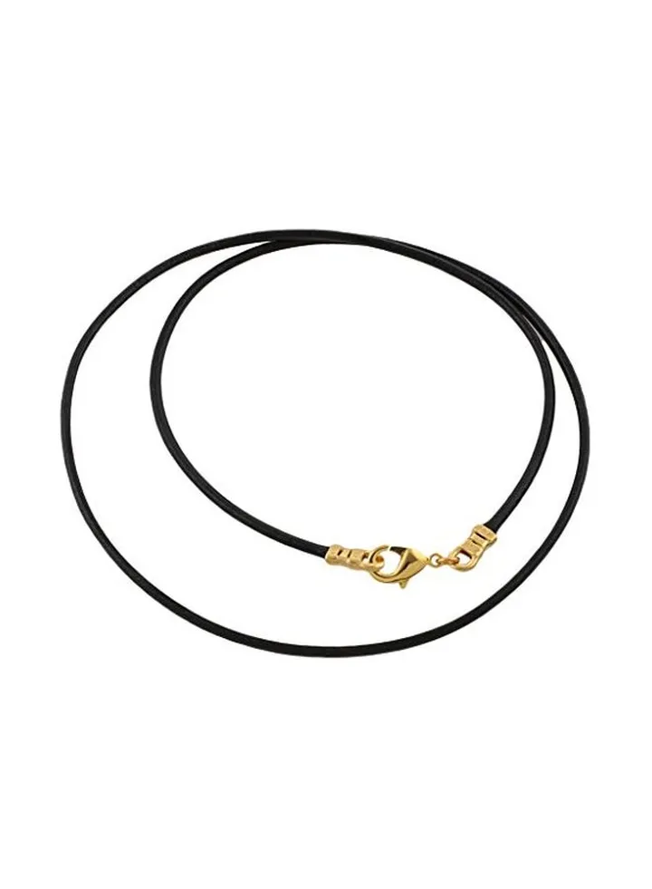 Leather Gold Plated Brass Closure Cord Necklace