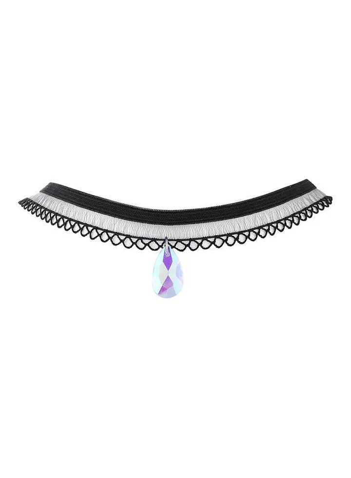 Crystal Décor Choker Black