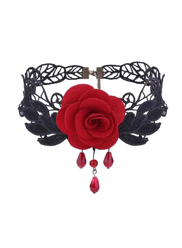 Hollow Out Flower Design Lace Choker