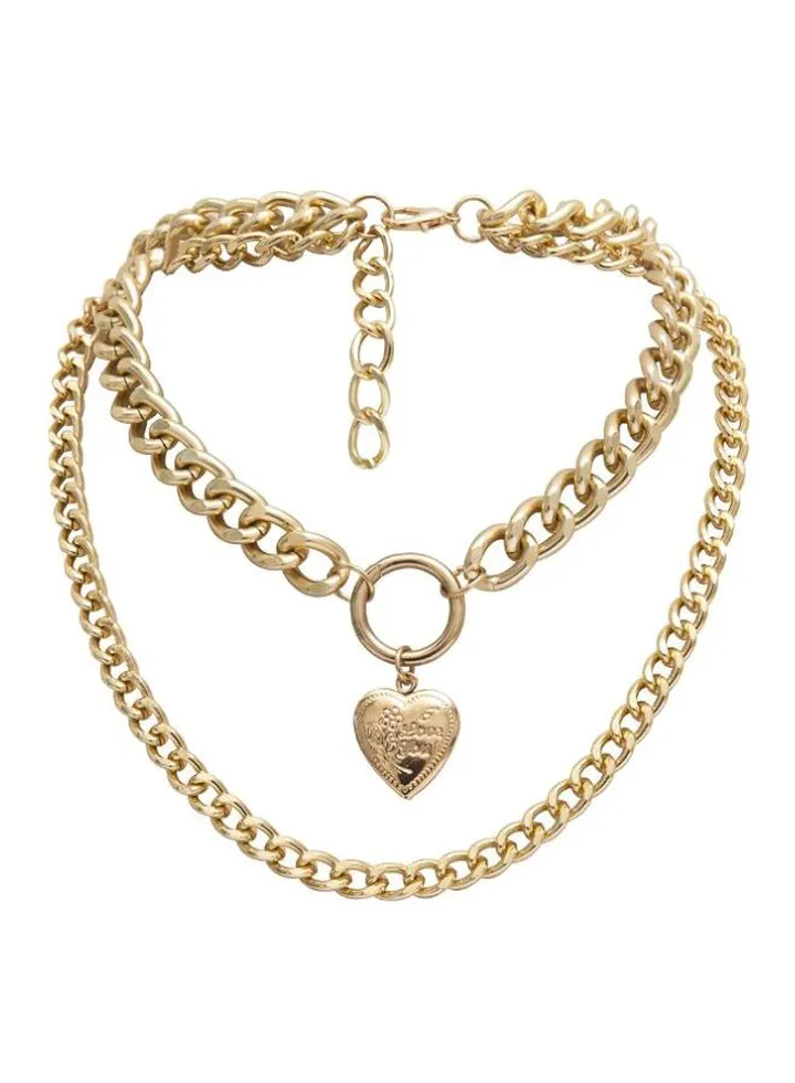 Punk Metal Heart Choker Necklace