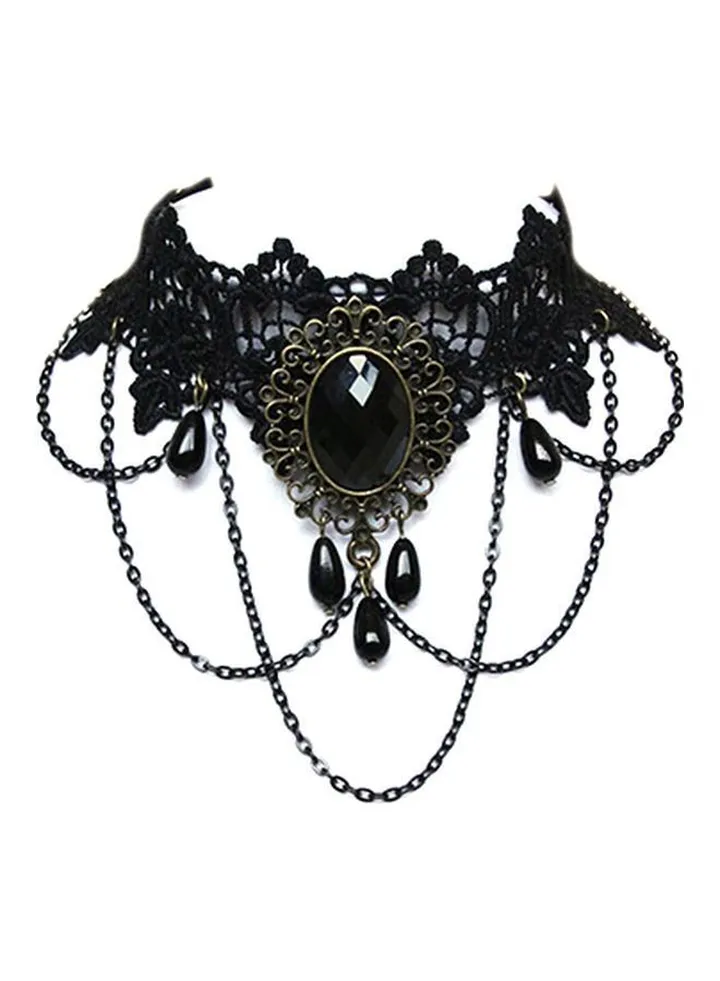 Lace Hollow Out Design Choker Necklace