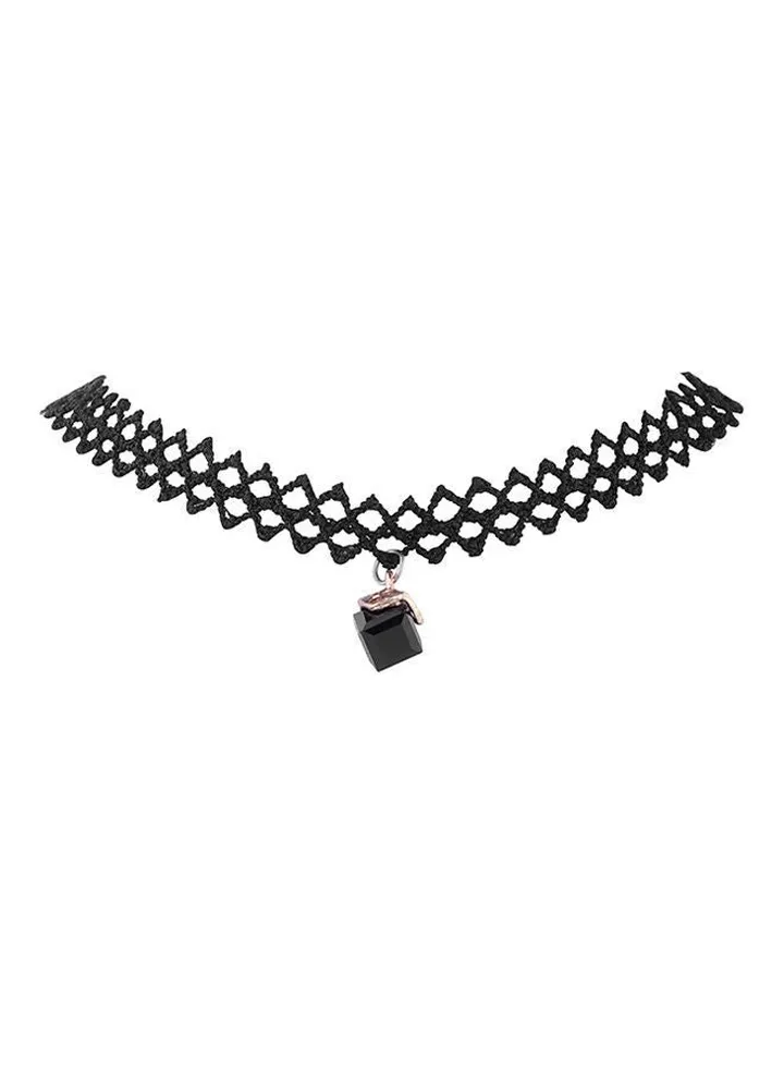 Lace Elegant Design Choker Necklace Black