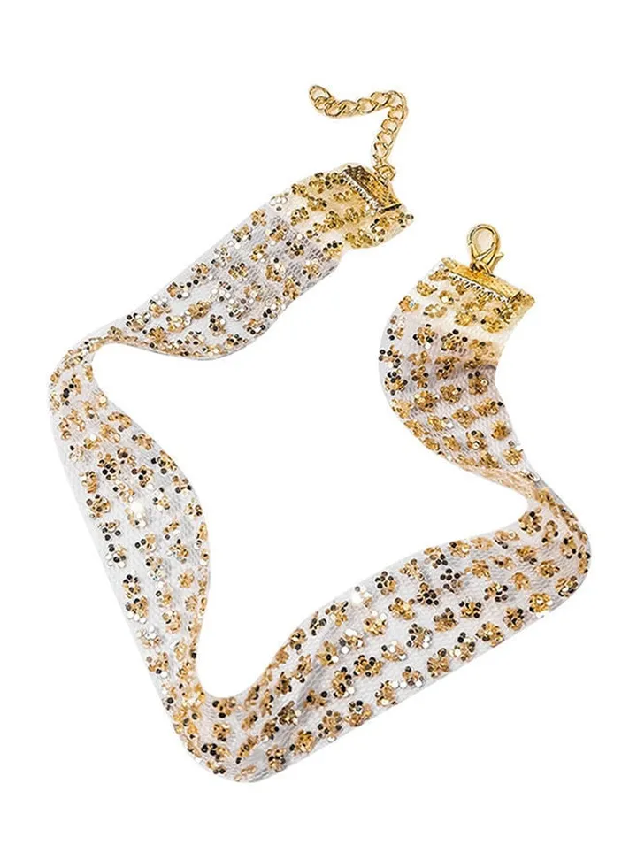 Shiny Paillette Decor Choker Necklace