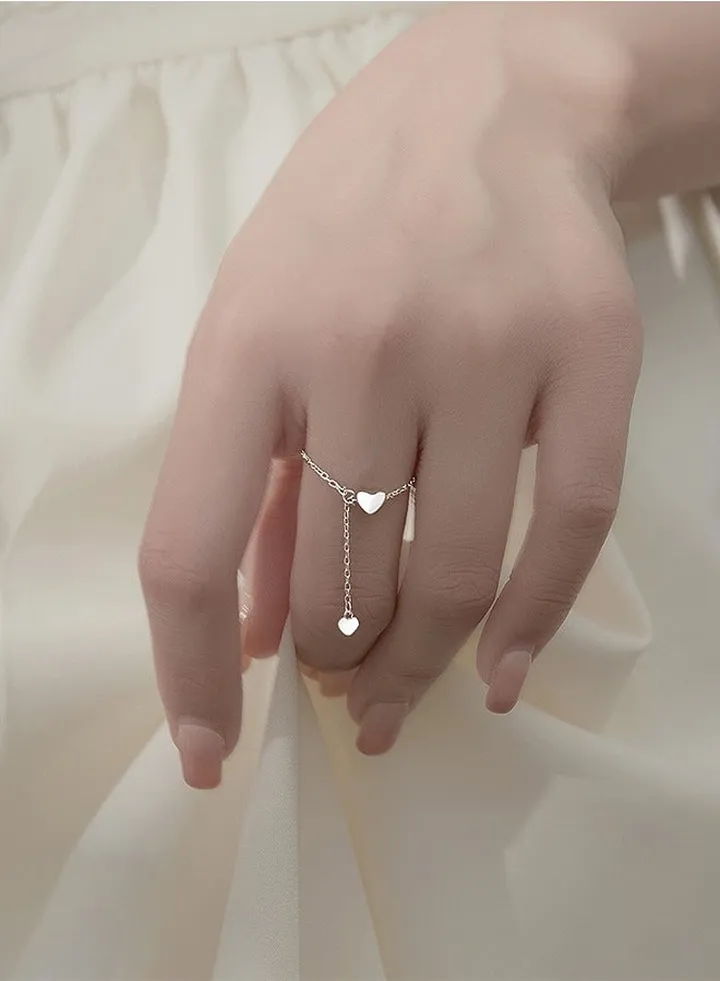 Stylish Silver Stainless Steel Ring For Women One Size
