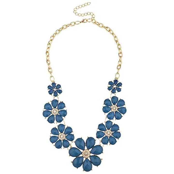 Brass R Flower R Bib Necklace