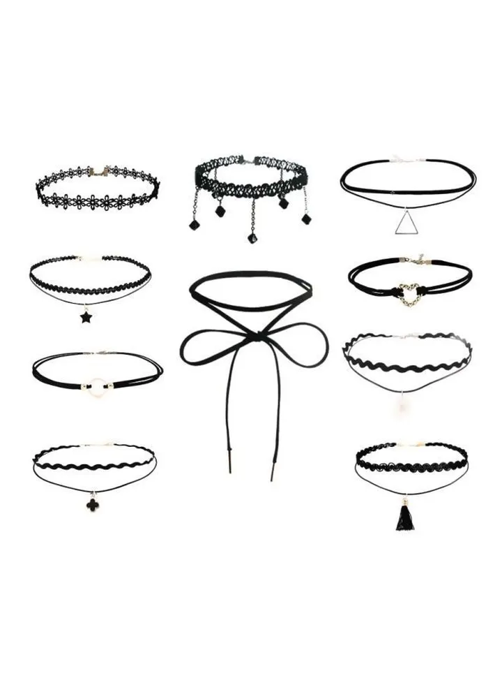 10-Piece Velvet Choker Necklace Set