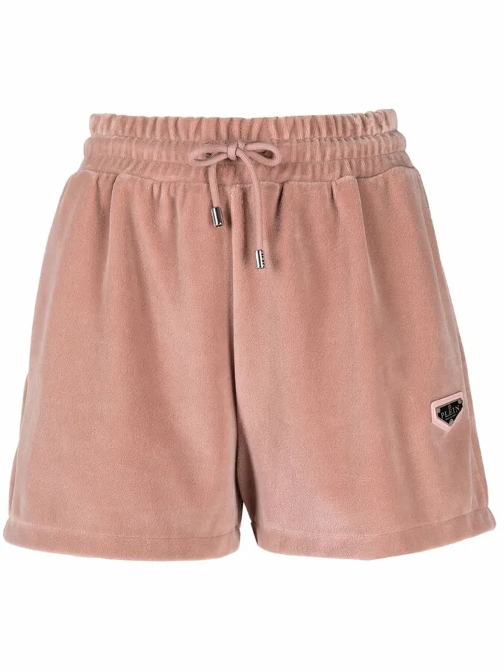 velvet-effect logo Jogging Shorts